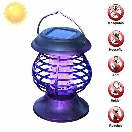 Solar Mosquito Repellent Lantern Lamp Hanging Trumpet Waterproof Fly Bug Insect Killer Lamp