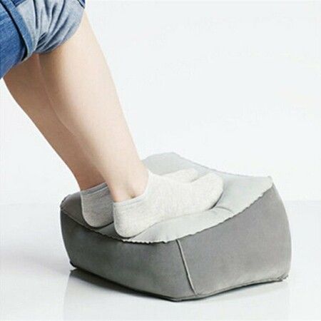 Portable Inflatable Foot Rest Pillow Cushion Pvc Air Travel Office Home Leg Up Footrest Relaxing Feet Tool