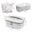 3Pcs Makeup Bags Portable Travel Cosmetic Bag Waterproof Organizer Multifunction Case Marble Toiletry Bags