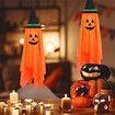 Halloween Decorations, 2 Pack Orange Pumpkin Wizard Hat with Witch Ghosts Hanging Ornaments for Home Party Garden Decorations