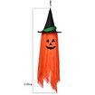 Halloween Decorations, 2 Pack Orange Pumpkin Wizard Hat with Witch Ghosts Hanging Ornaments for Home Party Garden Decorations