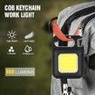 Mini LED COB Flashlight, 800 Lumens COB Keychain Rechargeable Mini LED Keychain Flashlight with 4 Modes Waterproof Light for Daily Use, Auto Repairing