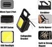 Mini LED COB Flashlight, 800 Lumens COB Keychain Rechargeable Mini LED Keychain Flashlight with 4 Modes Waterproof Light for Daily Use, Auto Repairing