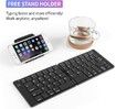 Foldable Bluetooth Keyboard - Portable Wireless Keyboard with Stand Holder, Rechargeable Full Size Ultra Slim Folding Keyboard Compatible IOS Android Windows Smartphone Tablet and Laptop-Black