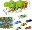 10 Pcs Kids Dino Truck,Dinosaur Excavator Engineering Vehicle Model Toy 1 Dinosaur Truck And 6 Alloy Car