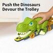 10 Pcs Kids Dino Truck,Dinosaur Excavator Engineering Vehicle Model Toy 1 Dinosaur Truck And 6 Alloy Car