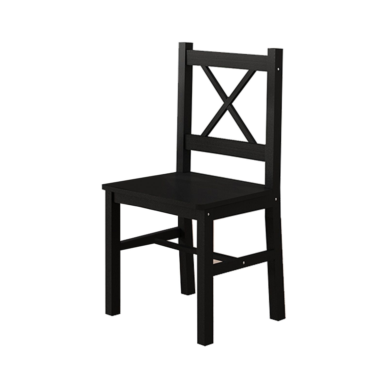 Black Dining Table And Chairs Set of 4 Kitchen Solid Pine Wood