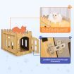 Cat House Rabbit Hutch Pet Scratcher Indoor Bunny Cage Kitten Castle Condo Cave Guinea Pig MDF Collapsible with Lockable Door