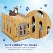 Cat House Rabbit Hutch Pet Scratcher Indoor Bunny Cage Kitten Castle Condo Cave Guinea Pig MDF Collapsible with Lockable Door