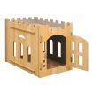 Cat House Rabbit Hutch Pet Scratcher Indoor Bunny Cage Kitten Castle Condo Cave Guinea Pig MDF Collapsible with Lockable Door