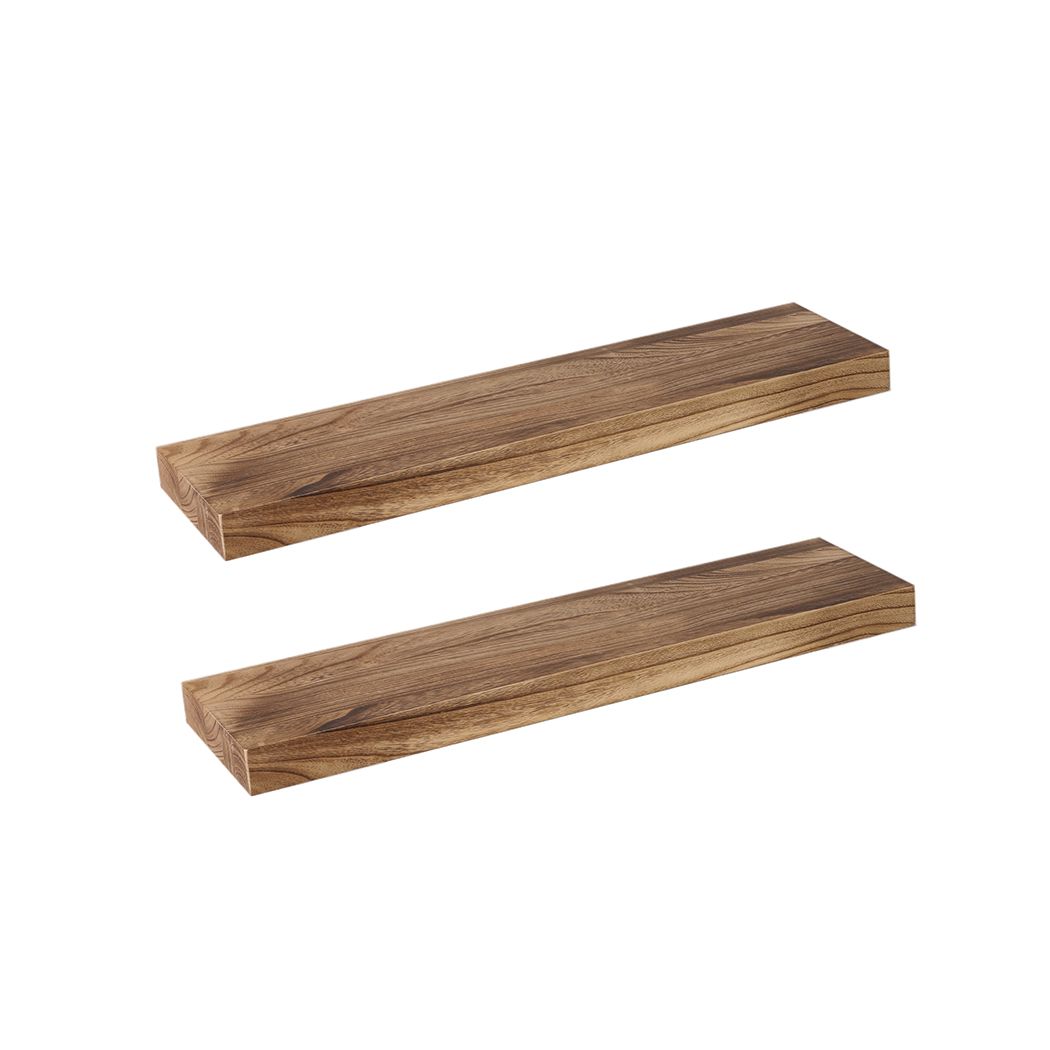 Levede 2 Pcs Floating Shelves Wall Mounted Storage Solid Wood Display Shelf