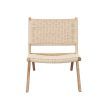 Levede Foldable Single Deck Chair Solid Ash Wood Kraft Rope Paper Woven Seat