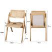 Levede Foldable Single Deck Chair Solid Wood Rubberwood Rattan Lounge Seat