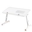 Levede Laptop Desk Computer Stand Table Foldable Tray Fan Adjustable Sofa White