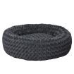 PaWz Calming Dog Bed Warm Soft Plush Pet Cat Cave Washable Portable Dark Grey L