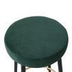 Levede Upholstered Swivel Bar Stools Backless Velvet Kitchen Counter Chairs x2