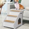 PaWz Wooden Dog Ramp Stairs Steps For Bed Pet Calming Kennel Non-Slip White