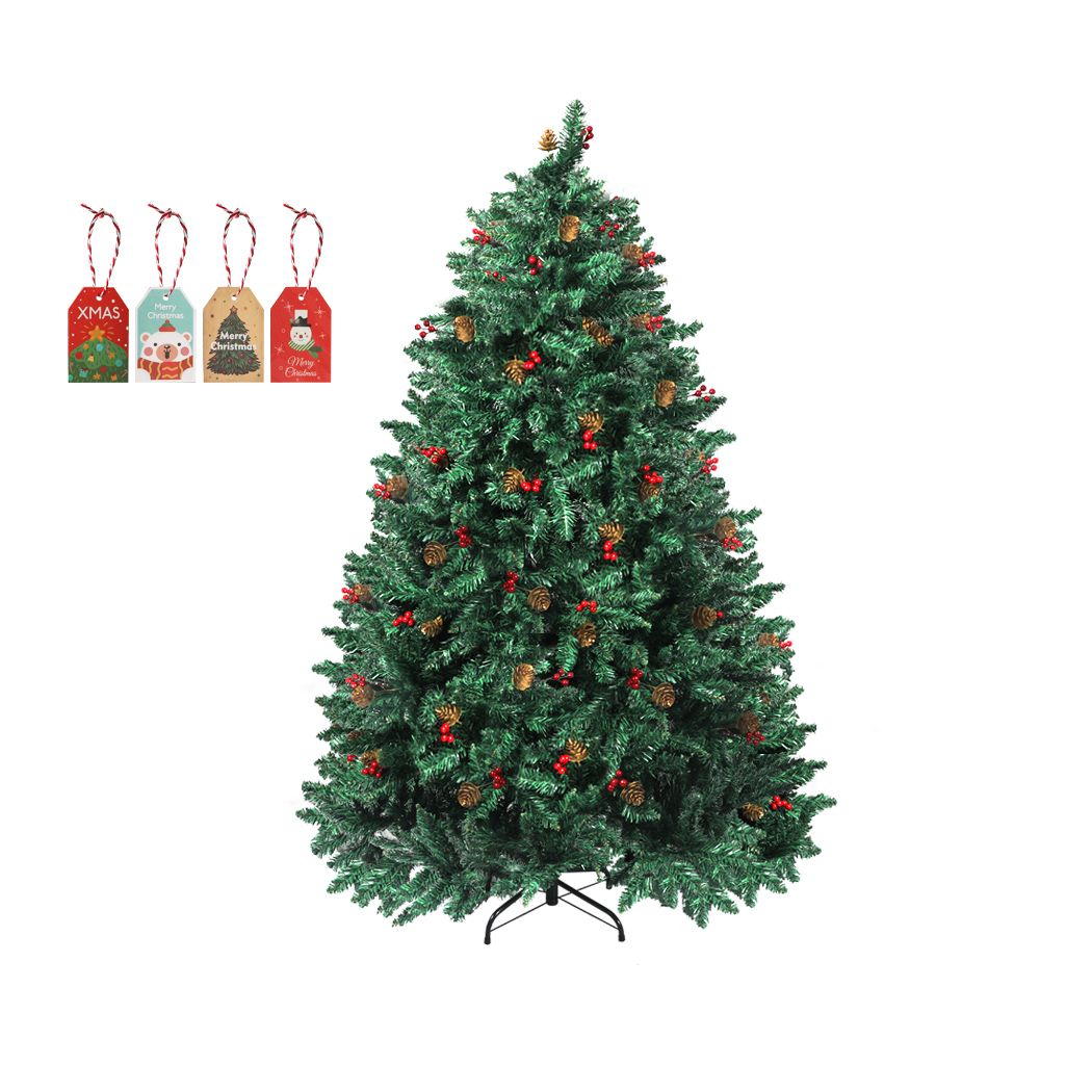 Santaco Christmas Tree 2.1M 7Ft Pinecone Decorated Xmas Home Garden Decorations