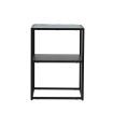 Levede 2-Tier Side Table Open Design Steel Home Shelf Safety Glass End Table