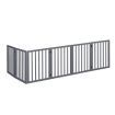 PaWz Wooden Pet Gate Dog Fence Safety Stair Barrier Security Door 6 Panels Grey