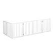 PaWz Wooden Pet Gate Dog Fence Safety Stair Barrier Security Door 6 Panels White