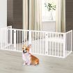 PaWz Wooden Pet Gate Dog Fence Safety Stair Barrier Security Door 6 Panels White