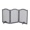 PaWz Wooden Pet Gate Dog Fence Safety Stair Barrier Security Door 3 Panels Grey