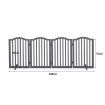 PaWz Wooden Pet Gate Dog Fence Safety Stair Barrier Security Door 4 Panels Grey