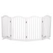 PaWz Wooden Pet Gate Dog Fence Safety Stair Barrier Security Door 4 Panels White