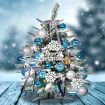 Santaco Christmas Tree 0.6M 2Ft Fairy Lights Snow Flocked Xmas Ornaments Decor