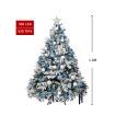 Santaco Christmas Tree 1.8M 6Ft Fairy Lights Snow Flocked Xmas Ornaments Decor