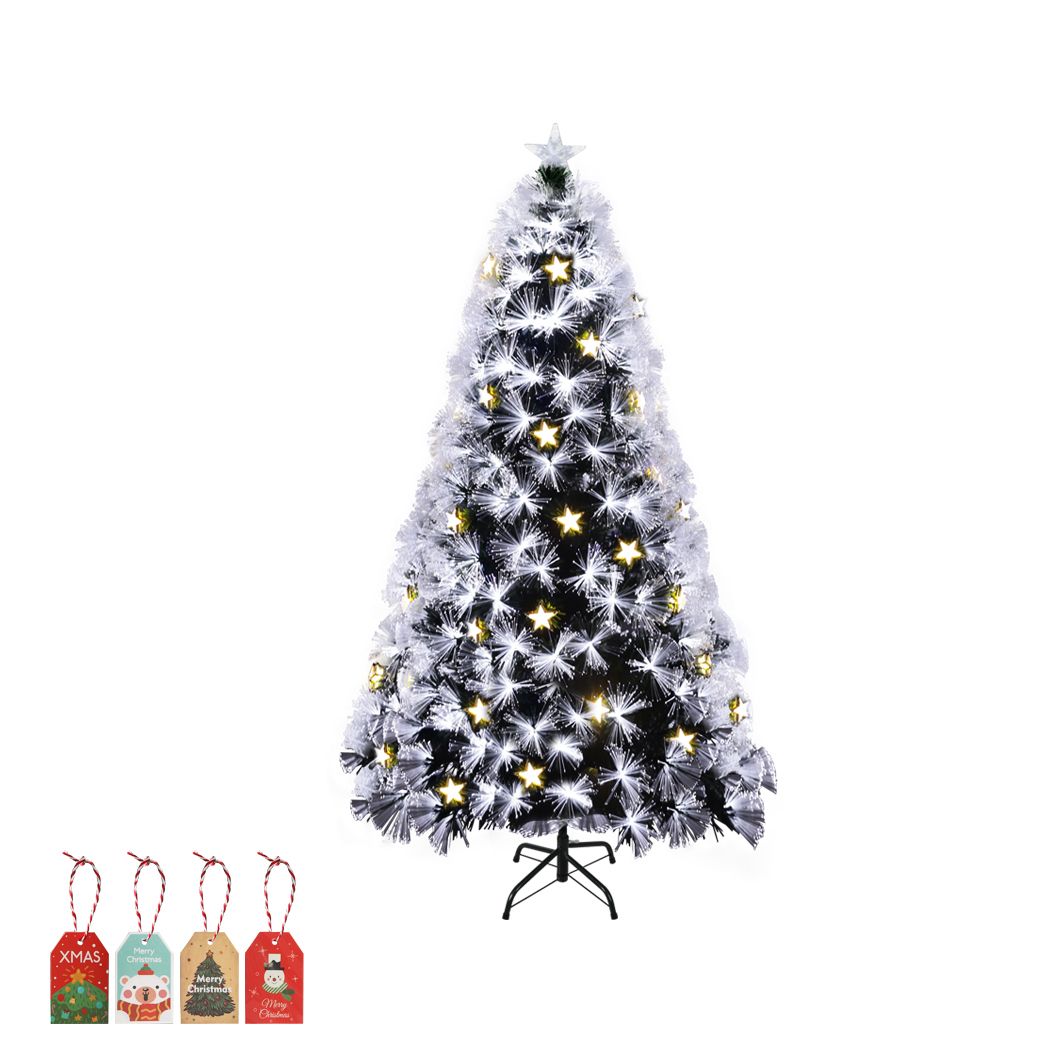 Santaco Christmas Tree 1.8M 6Ft Xmas Decorations Fibre Optic Multicolour Lights