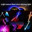 Light Up Saber Toy Sword for Kids, 7 Color Stretchable 2 in 1 LED Sword for Birthday Halloween Game Party ( 2 Packs)