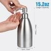 304 Stainless Steel Countertop Soap Dispenser 15.2Oz,Rust-Proof Liquid Soap Pump Bottle for Kitchen,Bathroom and Countertop Hand Dish Lotion