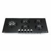 90cm Gas Cooktop 5 Burner Stove Hob Cooker Top Knobs NG LPG Glass Surface Black Maxkon 