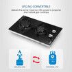 2 Burner Gas Cooktop Cooker Hob Stove Top Knobs 30cm NG LPG Ceramic Glass Surface Black Maxkon