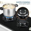 2 Burner Gas Cooktop Cooker Hob Stove Top Knobs 30cm NG LPG Ceramic Glass Surface Black Maxkon