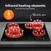 Ceramic Cooktop Stove Electric Cooktop Hob Cooker Glass Top 4 Burners 6 Zones 60cm Touch Control Built In Maxkon