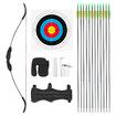 40lbs Recurve Bow Arrow Set Sports Archery Outdoor Hunting Equipment Target Shooting 40lbs Left Right Handed Black