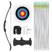 30lbs Recurve Bow Arrow Set Archery Sports Equipment Outdoor Hunting Target Shooting 30lbs Left Right Handed Black