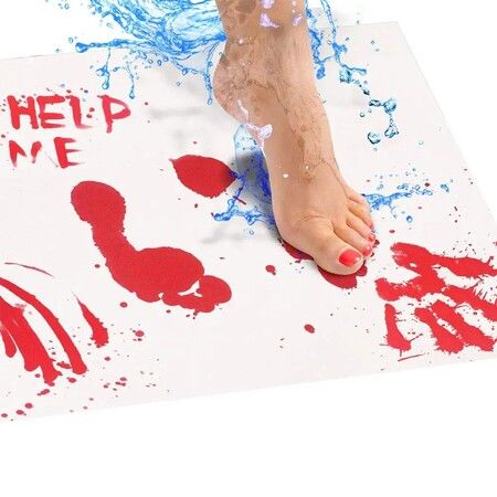 Bloody Bath Mat The Original Color Changing Sheet That Turns Red When Wet? Halloween Decor Prank Novelty Gag Gifts (40*70cm)