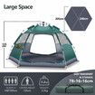 4 Man Beach Tent Shelter Instant Pop Up Camping Family Dome Sun Shade Hiking Picnic Outdoor 240x240x135cm Green OGL