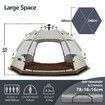 4 Man Beach Tent Shelter Camping Pop Up Instant Dome Family Shade Hiking Sun Rain Picnic Outdoor 240x240x135cm Creamy White