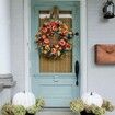 Fall Peony and Pumpkin Wreath - Artificial Fall Wreath for Home Farmhouse Decor and Festival