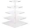 5 Tier  Cupcake Holder Square Acrylic Cupcake Tower Display for Pastry  LED Light String, Ideal for Weddings, Birthday