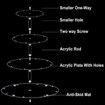 Cupcake Stand 4 Tier Round Acrylic cake Display Stand with LED String Lights Dessert Pastry Tower for Wedding Birthday Party 4mm Thick