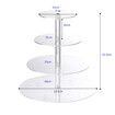 Cupcake Stand 4 Tier Round Acrylic cake Display Stand with LED String Lights Dessert Pastry Tower for Wedding Birthday Party 4mm Thick