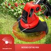 Cordless Grass Trimmer Whipper Snipper String Edger Lawn Cutter Turf Weed Garden Tool 20V Electric Telescopic Fast Charger