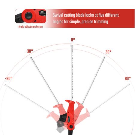 Pole Hedge Trimmer Cordless Electric Extendable Long Reach Rechargeable ...