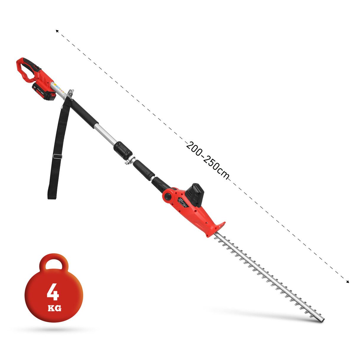 Pole Hedge Trimmer Cordless Electric Extendable Long Reach Rechargeable ...